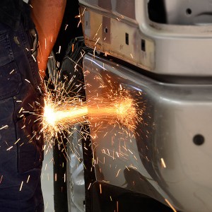 Filing Metal at Corporate Autobody Panel Repairs Thomastown